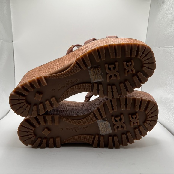 NWOB Sam Edelman Women's Laine Platform Wedge Sandal Color: Rich Cognac size 8.5 - Picture 10 of 11